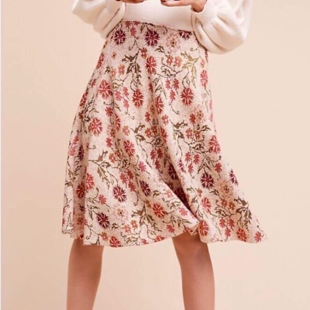 Cecilia Prado for Anthropologie floral sweater skirt medium